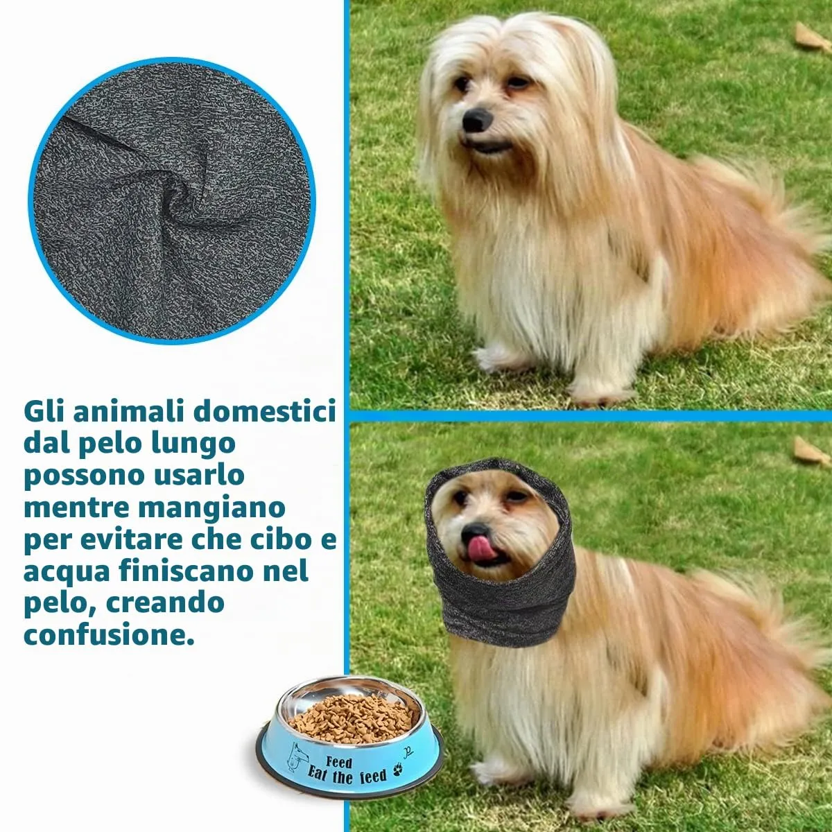 Pattepoint - Paraorecchie per cani piccoli, per alleviare l'ansia e calma in un luogo rumoroso, Snood per orecchie per cani piccoli, scaldamani e orecchie di cane, colore: grigio M - immagine 7