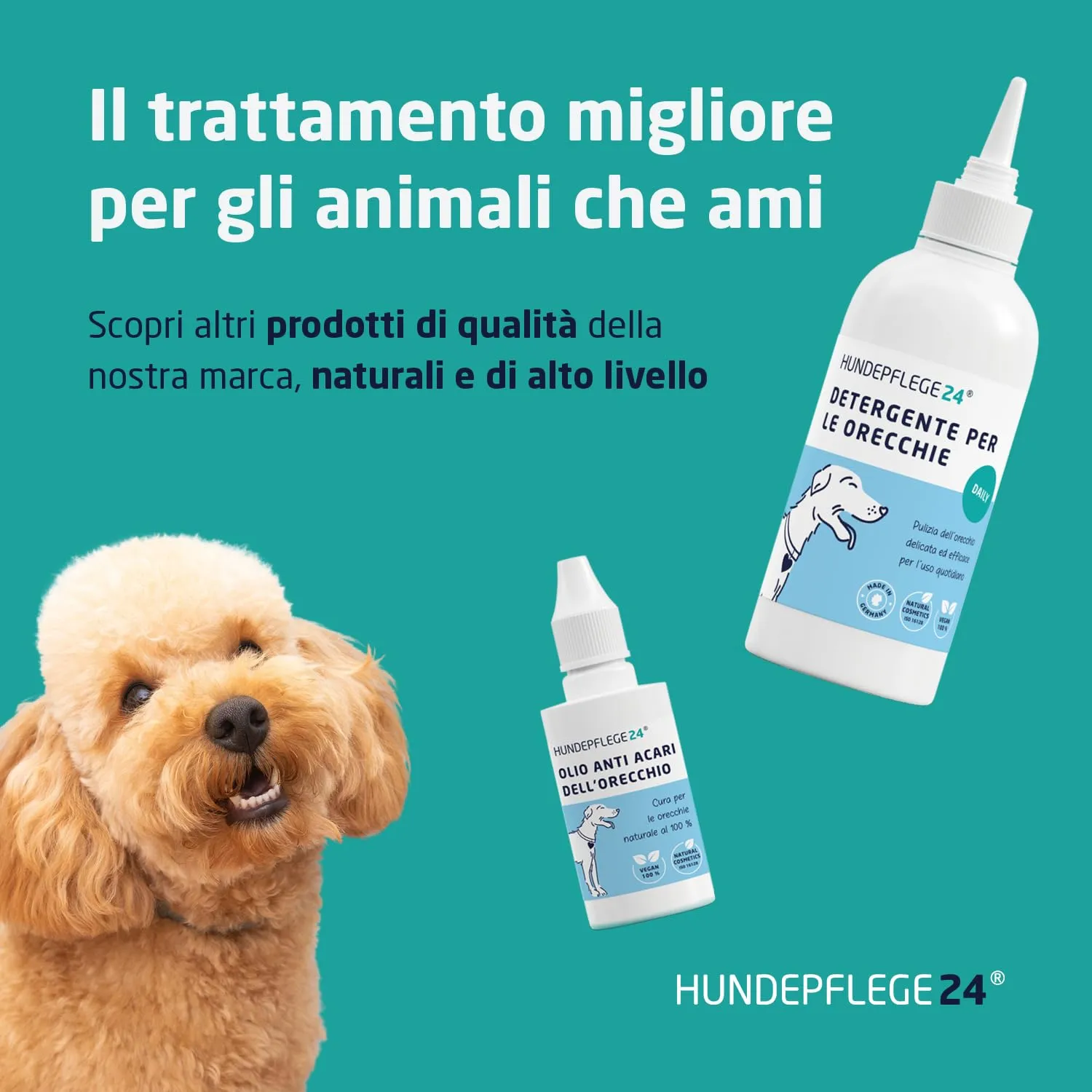 Hundepflege24 Olio Anti Acari Auricolari per Cani, Gatti & Animali da Compagnia - 50ml - 100% Trattamento Naturale & Vegano per la Cura dell'orecchio, Contro prurito, infestazioni fungine & da Acari - immagine 7