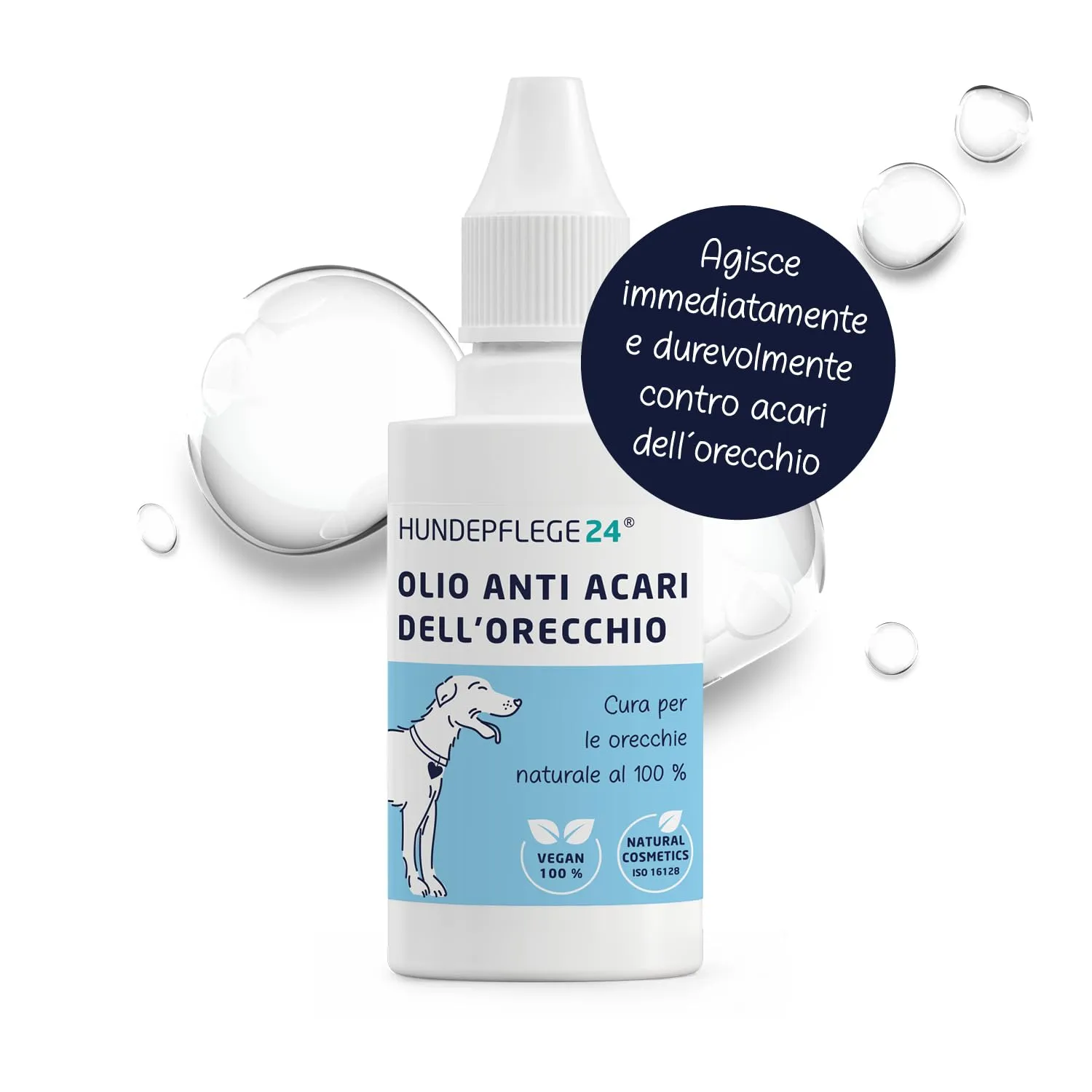 Hundepflege24 Olio Anti Acari Auricolari per Cani, Gatti & Animali da Compagnia - 50ml - 100% Trattamento Naturale & Vegano per la Cura dell'orecchio, Contro prurito, infestazioni fungine & da Acari - immagine 8