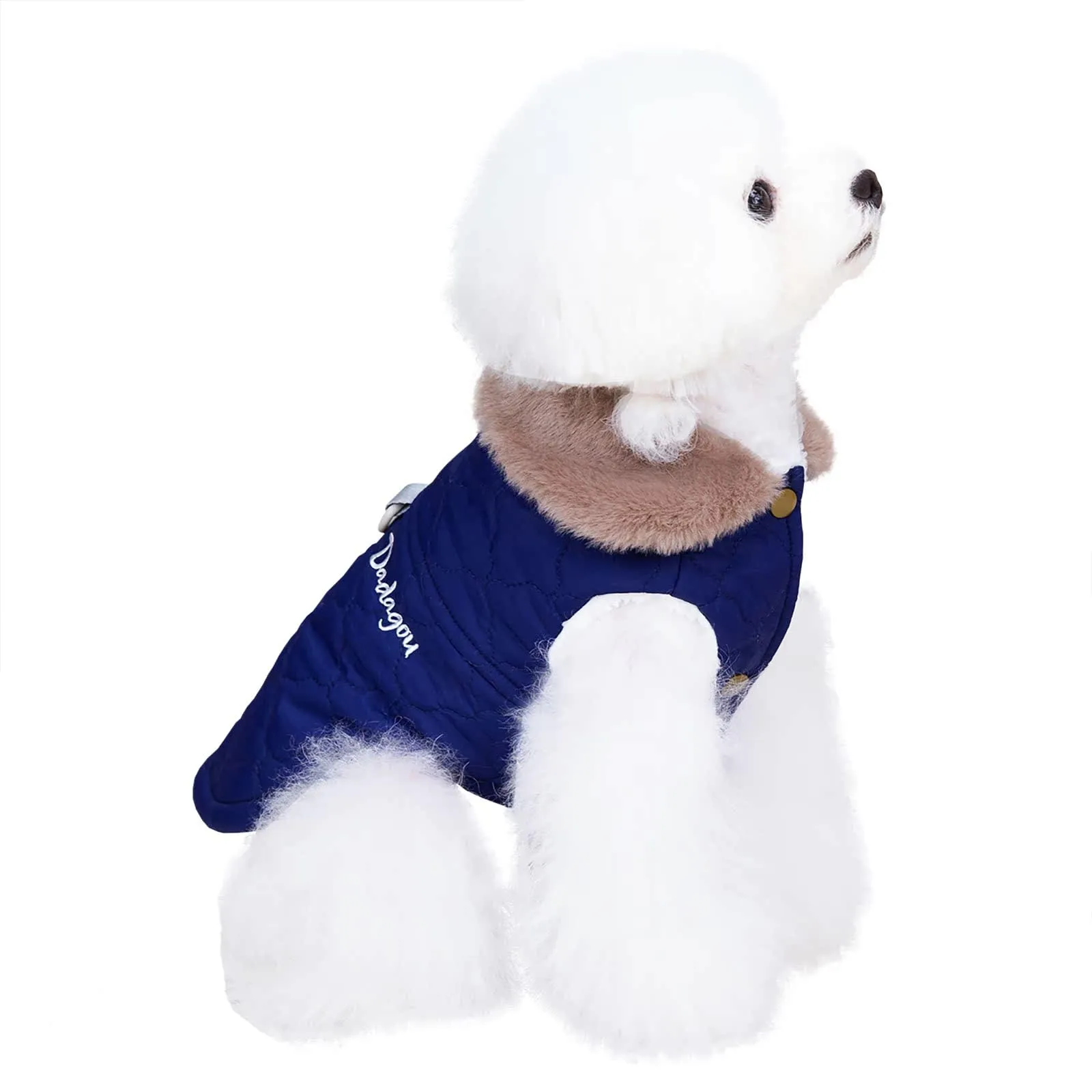 Izefia Cappotto del Cane Freddo Antivento Giacca Felpa Caldo Maglione Invernale Vestiti Spessi Gilet di Pelo Collare Serbatoio Cappotto del Cane per Il piccolo Gatto Medio - immagine 1