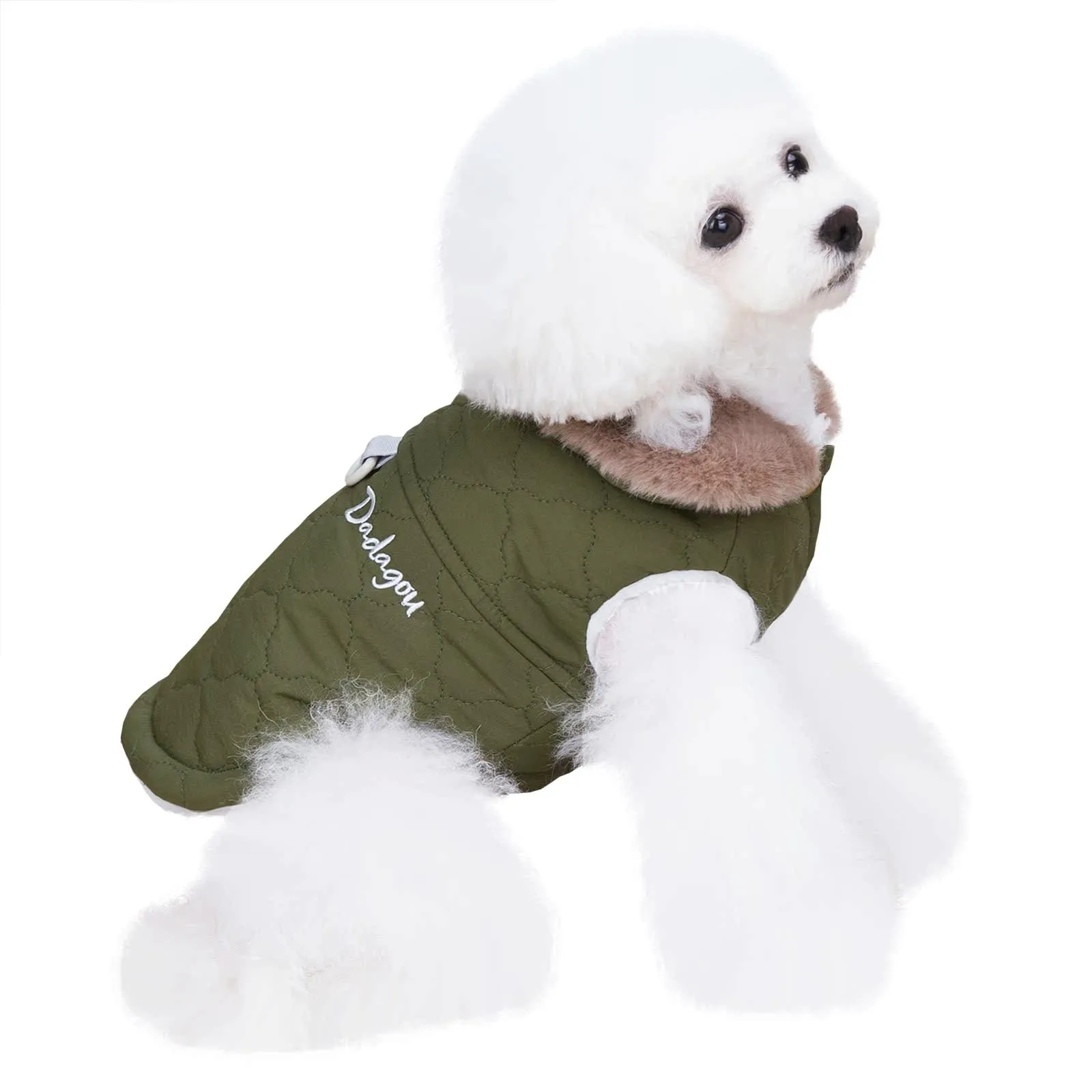 Izefia Cappotto del Cane Freddo Antivento Giacca Felpa Caldo Maglione Invernale Vestiti Spessi Gilet di Pelo Collare Serbatoio Cappotto del Cane per Il piccolo Gatto Medio - immagine 1