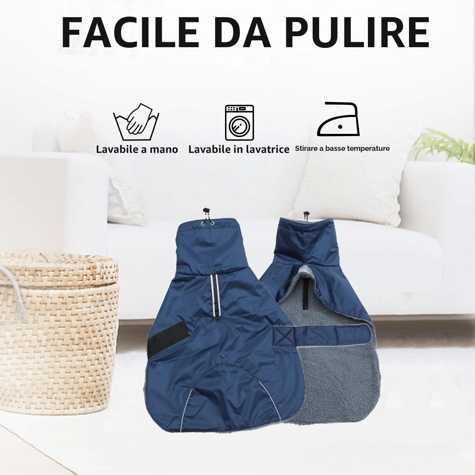Morezi Cappotti bassotto impermeabili, Weiner cappotto invernale, tuta da neve per cuccioli con fasce regolabili e bordi riflettenti ad alta visibilità, blu navy - XS - immagine 7