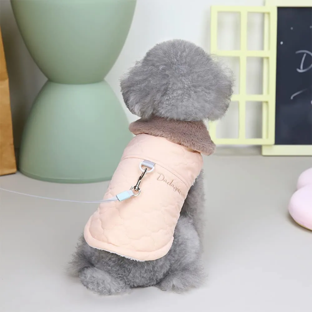 Cappottino invernale per cani foderato in pile, impermeabile, caldo e morbido, con anello a D, per cani di taglia media e grande, per attività all'aperto (XL, rosa) - immagine 6