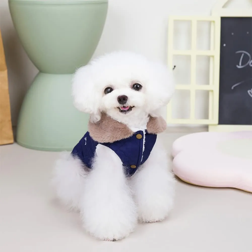 Cappottino invernale per cani foderato in pile, impermeabile, caldo e morbido, con anello a D, per cani di taglia grande, per attività all'aperto (XXL, blu navy) - immagine 6