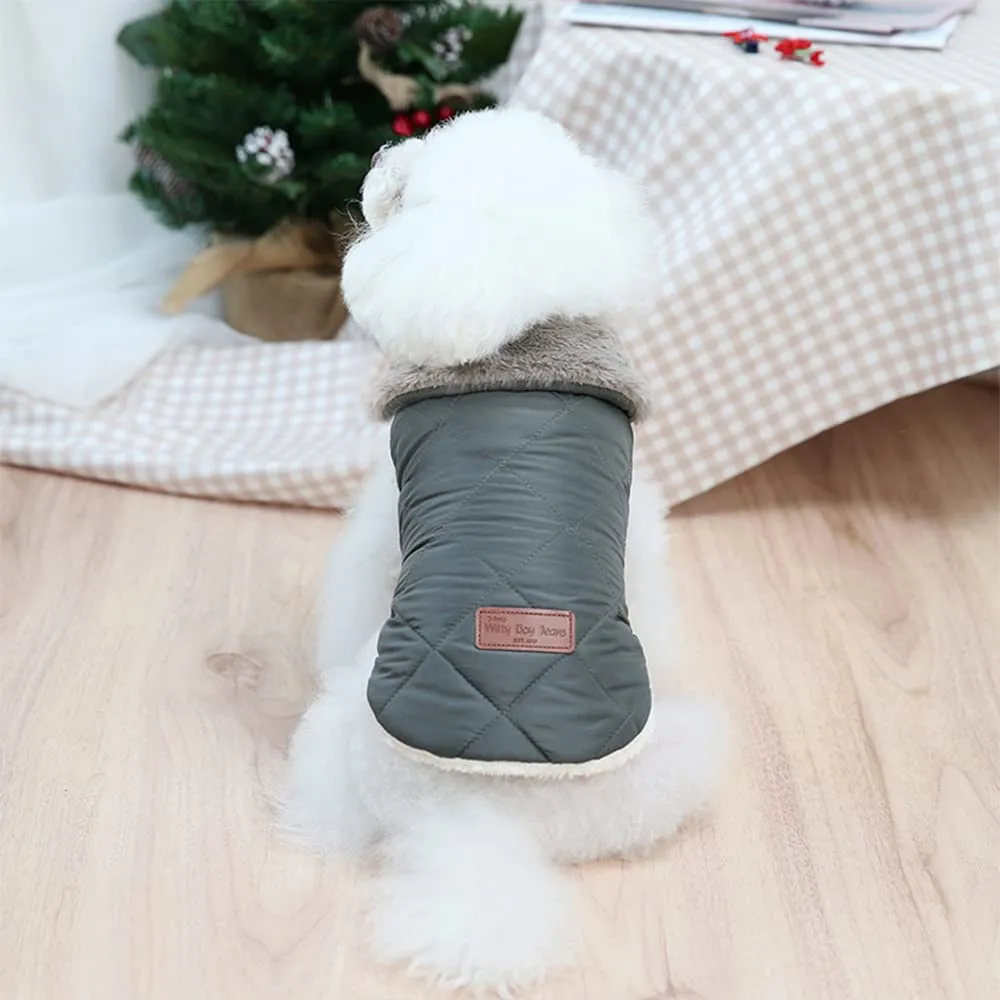 Cappottino invernale per cani foderato in pile, impermeabile e caldo, per cani di taglia piccola, media e grande (L, verde scuro) - immagine 3