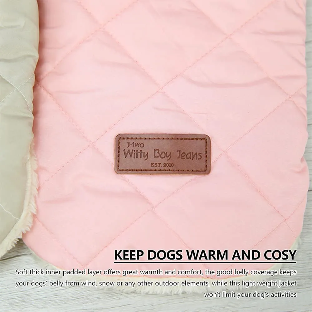 Cappottino invernale per cani foderato in pile, impermeabile e caldo, per cani di taglia piccola, media e grande (XXL, rosa 2) - immagine 3