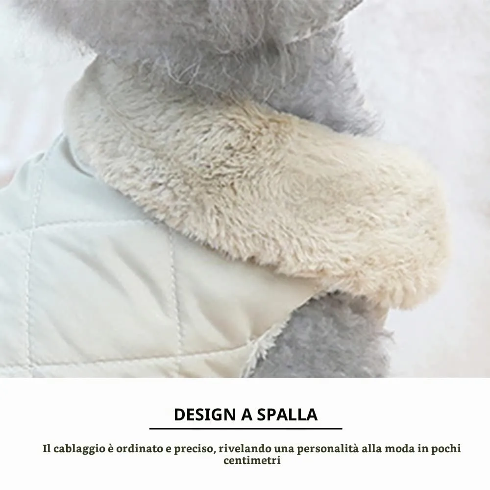 Cappottino invernale per cani foderato in pile, impermeabile e caldo, per cani di taglia piccola, media e grande (S, beige) - immagine 3