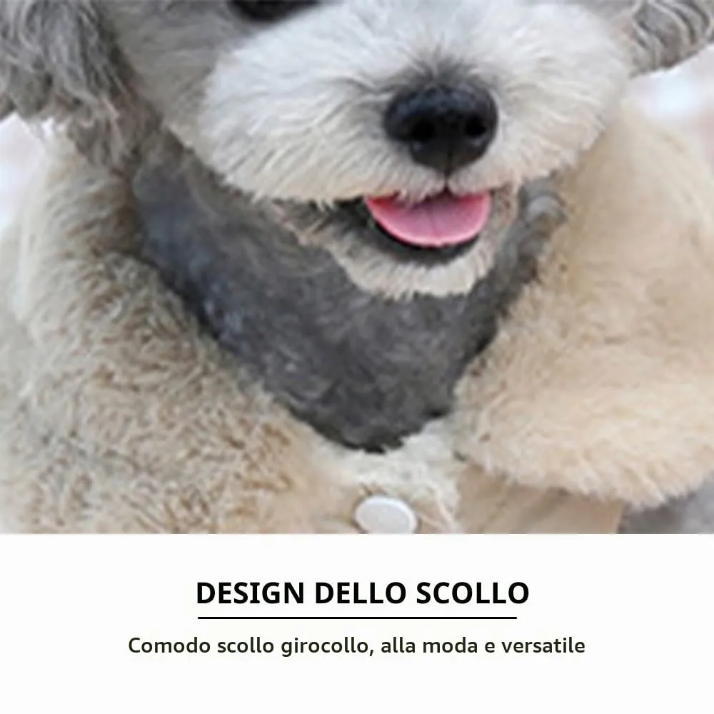 Cappottino invernale per cani foderato in pile, impermeabile e caldo, per cani di taglia piccola, media e grande (S, beige) - immagine 4