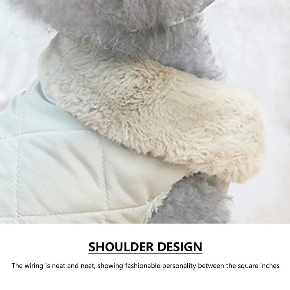 Cappottino invernale per cani,Pettorina Invernale per Cani,Calda Giacca per Cani di Piccola Taglia,Vestiti Dell'animale Domestico per Cani Piccoli,Gilet del per Cani di Piccola Taglia (M,Beige) - immagine 3
