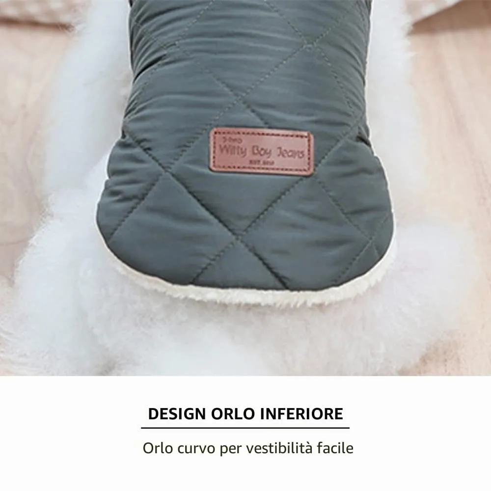 Cappottino invernale per cani foderato in pile, impermeabile e caldo, per cani di taglia piccola, media e grande (XL, verde scuro) - immagine 4