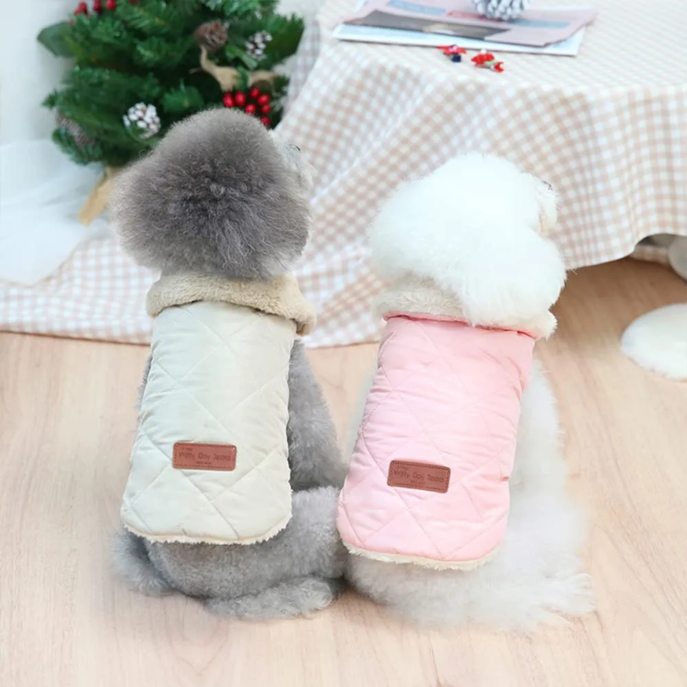 Cappottino invernale per cani foderato in pile, impermeabile e caldo, per cani di taglia piccola, media e grande (M, rosa 2) - immagine 7