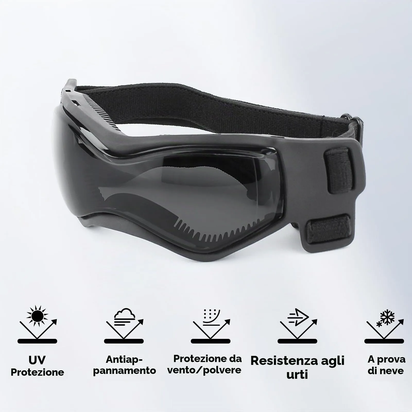 Enjoying Occhiali per Cani Taglia Piccola, Occhiali da Sole per Cucciolo Moto, Gatti Adulti Occhiali Cane, Protezione UV, Regolabile, Cool Nero - immagine 4