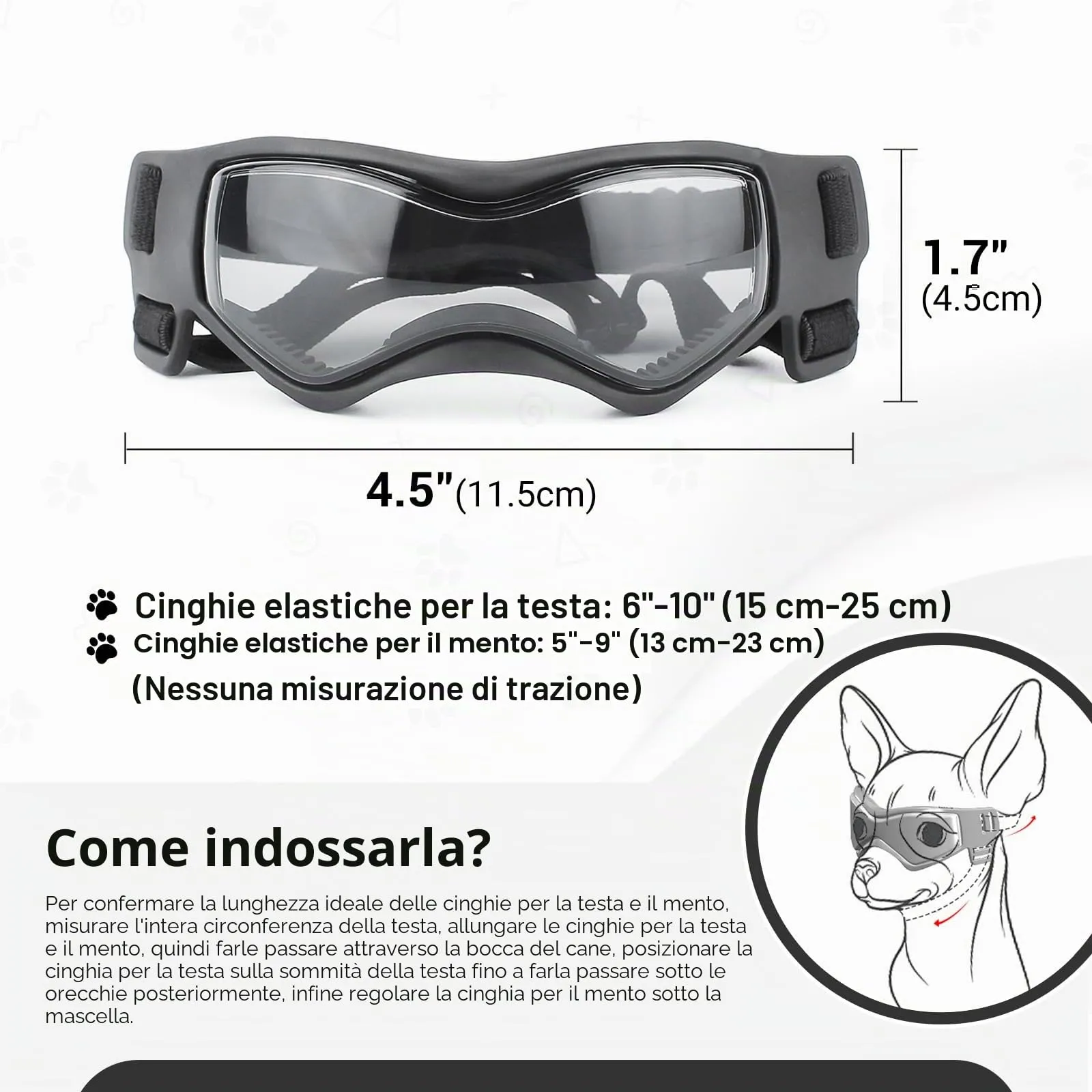 Enjoying Occhiali per Cani Taglia Piccola, Occhiali da Sole per Cucciolo Moto, Gatti Adulti Occhiali Cane, Protezione UV, Regolabile, Cool Nero - immagine 5