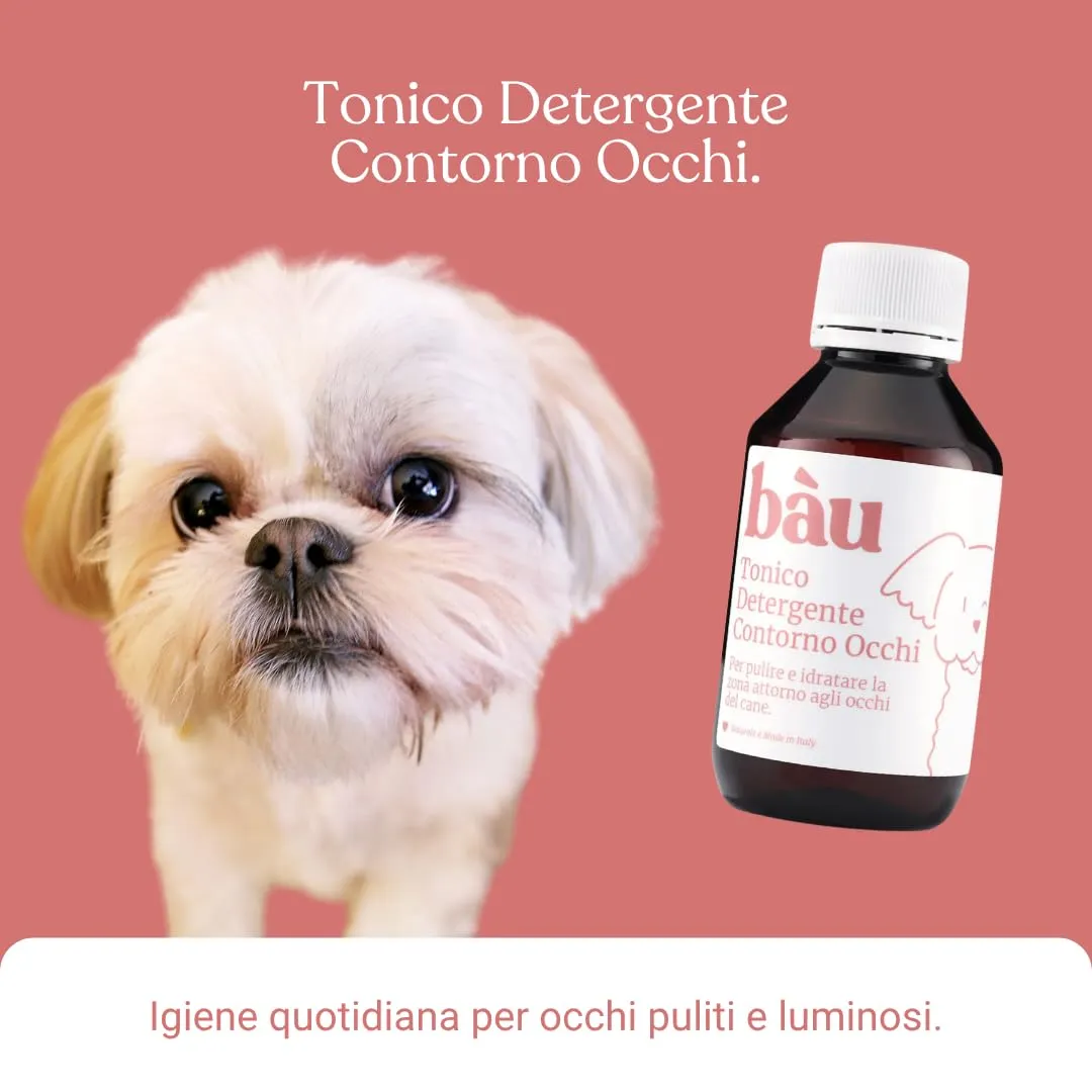 Bau Pulizia Occhi Cane Lacrimazione, Tonico Detergente Occhi Cane, Rimuove Macchie da Lacrimazione, Idratante e Antinfiammatorio Naturale con Aloe, Camomilla, Rosa, Calendula - immagine 5
