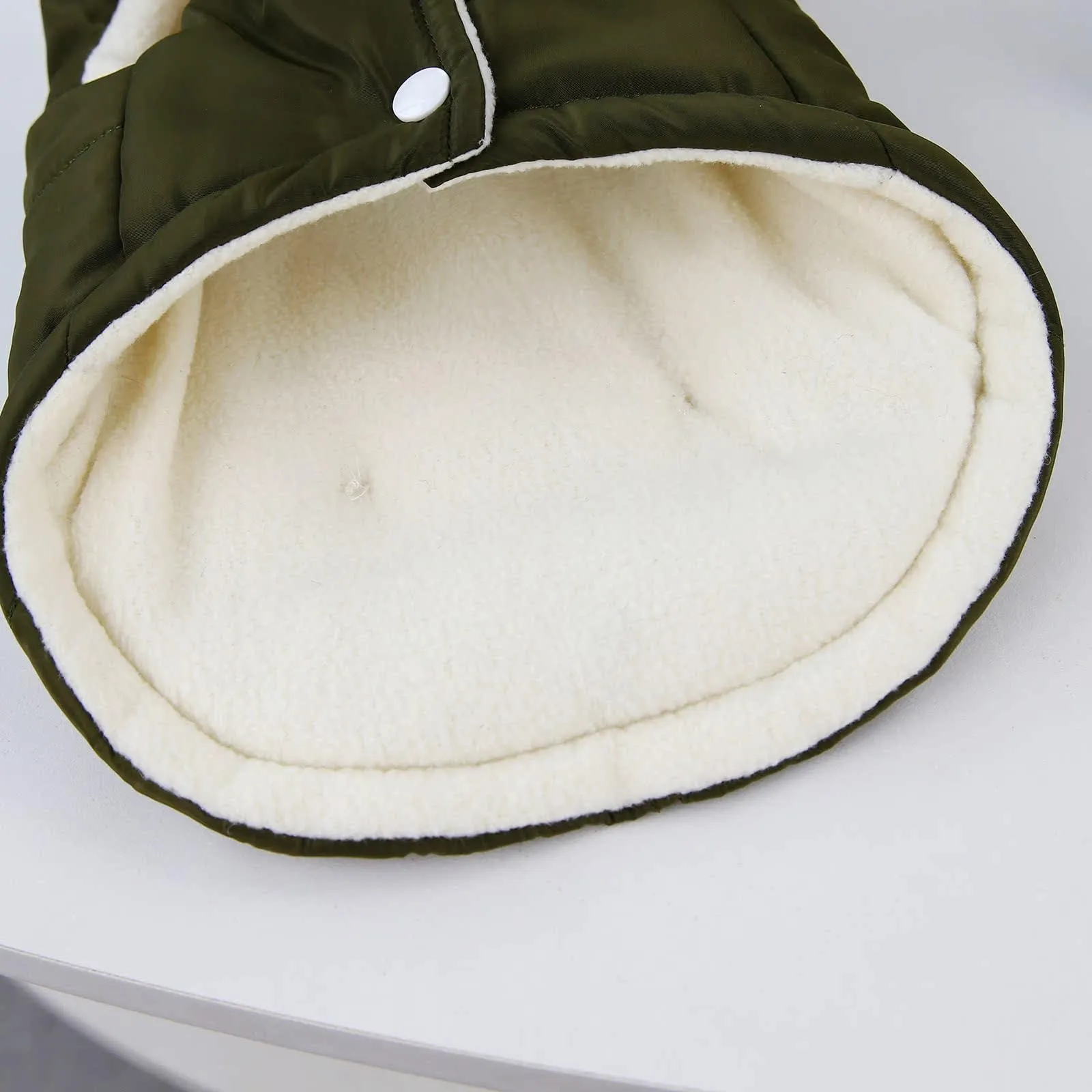 Izefia Cappotto del Cane Freddo Antivento Giacca Felpa Calda Invernale Vestiti Spessi Collare di Pelliccia Stile Nordico Cappotto del Cane Piccolo Gatto Medio - immagine 8