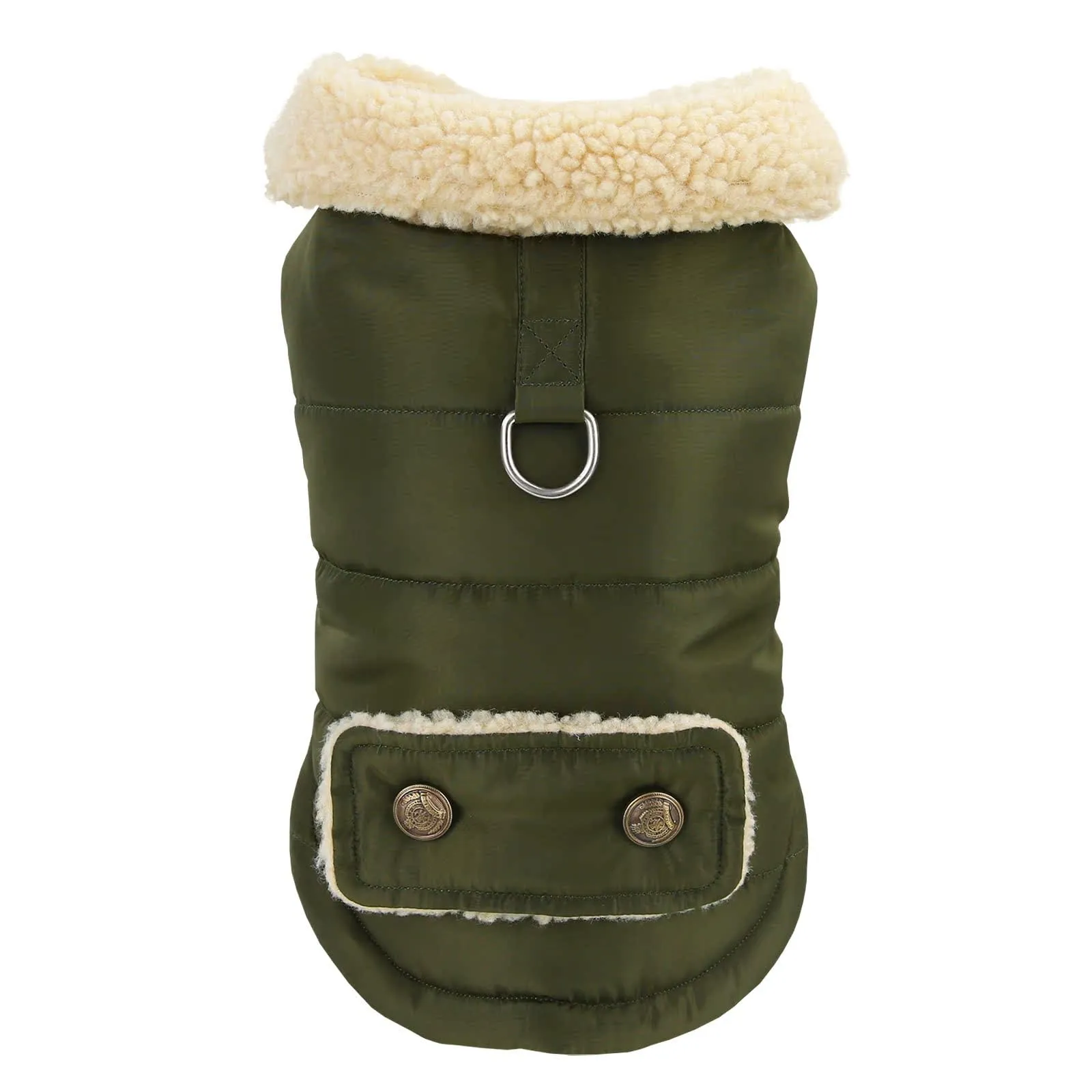 Izefia Cappotto del Cane Freddo Antivento Giacca Felpa Calda Invernale Vestiti Spessi Collare di Pelliccia Stile Nordico Cappotto del Cane Piccolo Gatto Medio - immagine 3