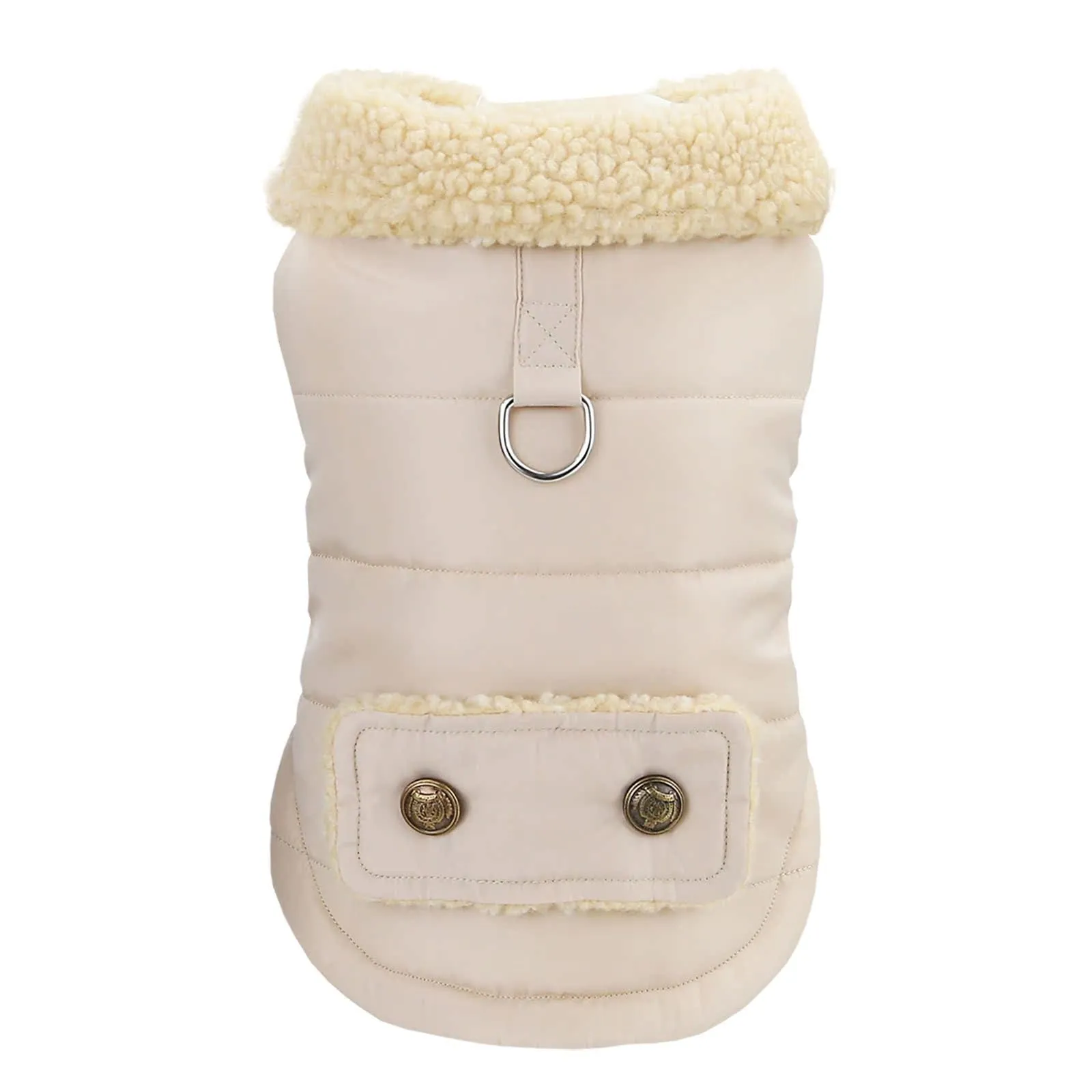 Izefia Cappotto del Cane Freddo Antivento Giacca Felpa Calda Invernale Vestiti Spessi Collare di Pelliccia Stile Nordico Cappotto del Cane Piccolo Gatto Medio - immagine 3