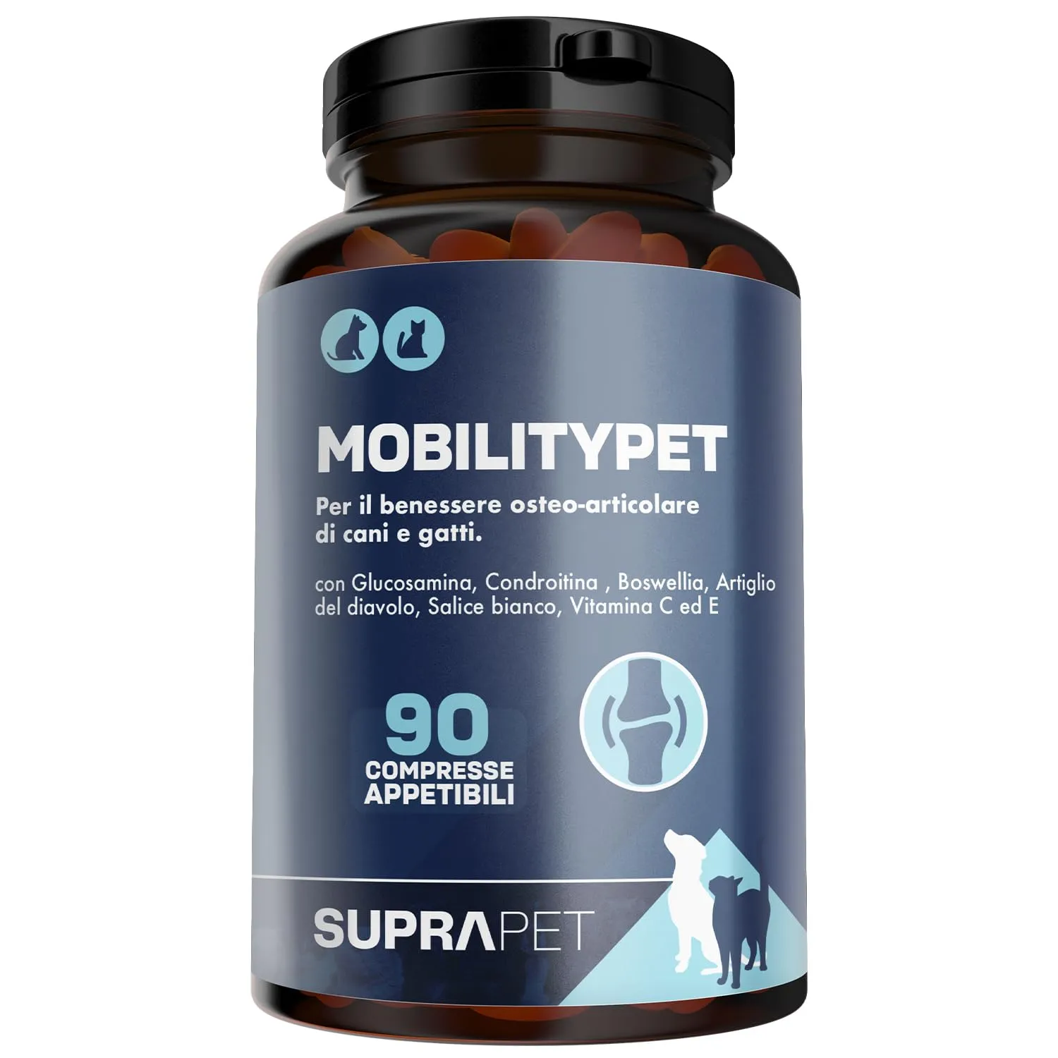 Suprapet MobilityPet Cani e Gatti - Supporto per Ossa e Cartilagini - Con Boswelia Glucosammina, Condroitina, MSM, Artiglio, Vitamina C (90 compresse) - immagine 1
