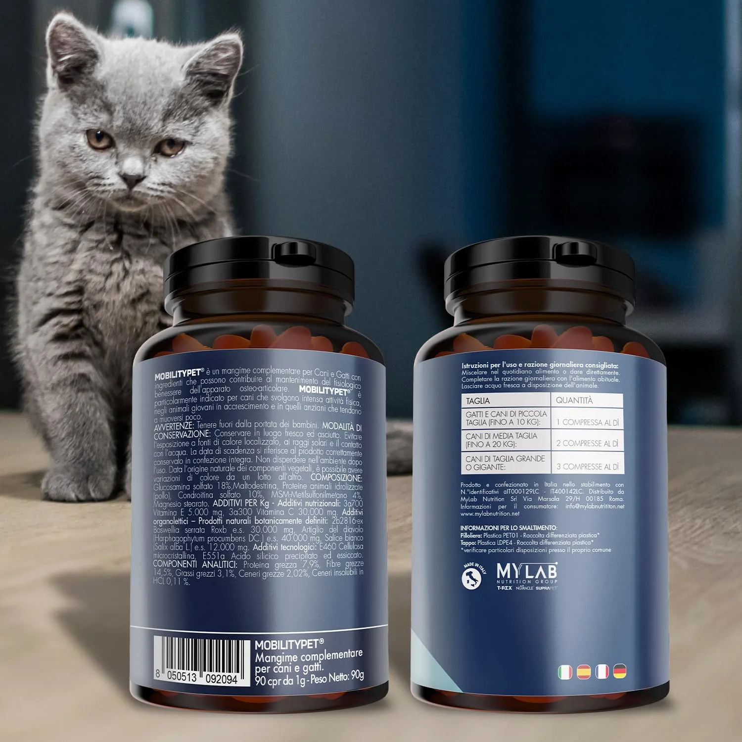 Suprapet MobilityPet Cani e Gatti - Supporto per Ossa e Cartilagini - Con Boswelia Glucosammina, Condroitina, MSM, Artiglio, Vitamina C (90 compresse) - immagine 5