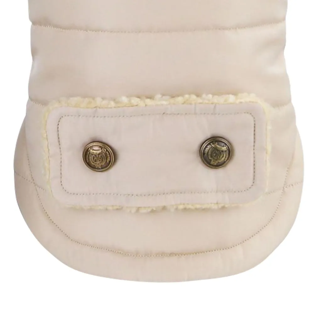 Cappottino invernale per cani foderato in pile, morbido, antivento, impermeabile, caldo, per cani di taglia piccola, media e grande (XXL, beige) - immagine 7
