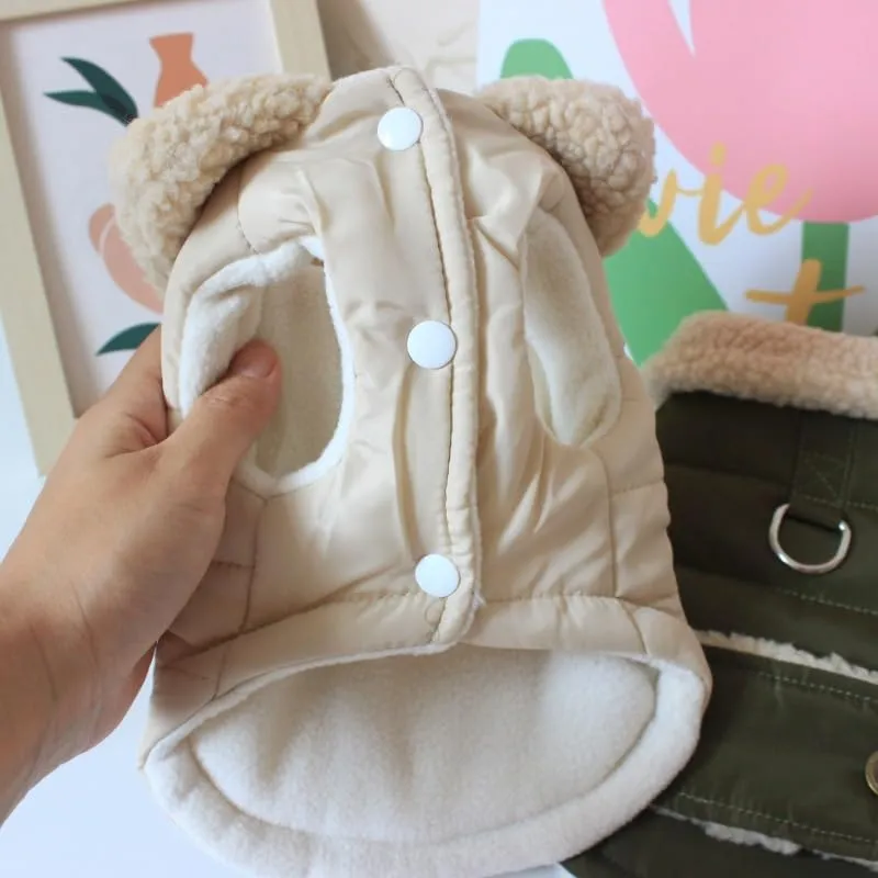 Cappottino invernale per cani foderato in pile, morbido, antivento, impermeabile, caldo, per cani di taglia piccola, media e grande (XXL, beige) - immagine 8