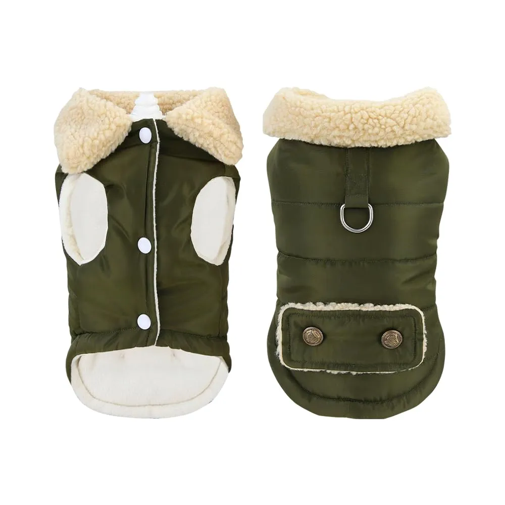 Cappottino invernale per cani foderato in pile, morbido, antivento, impermeabile, caldo, per cani di taglia piccola, media e grande (XXL, verde scuro) - immagine 1