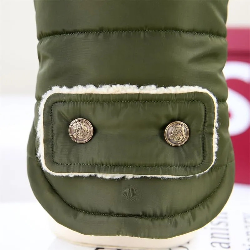 Cappottino invernale per cani foderato in pile, morbido, antivento, impermeabile, caldo, per cani di taglia piccola, media e grande (XXL, verde scuro) - immagine 6