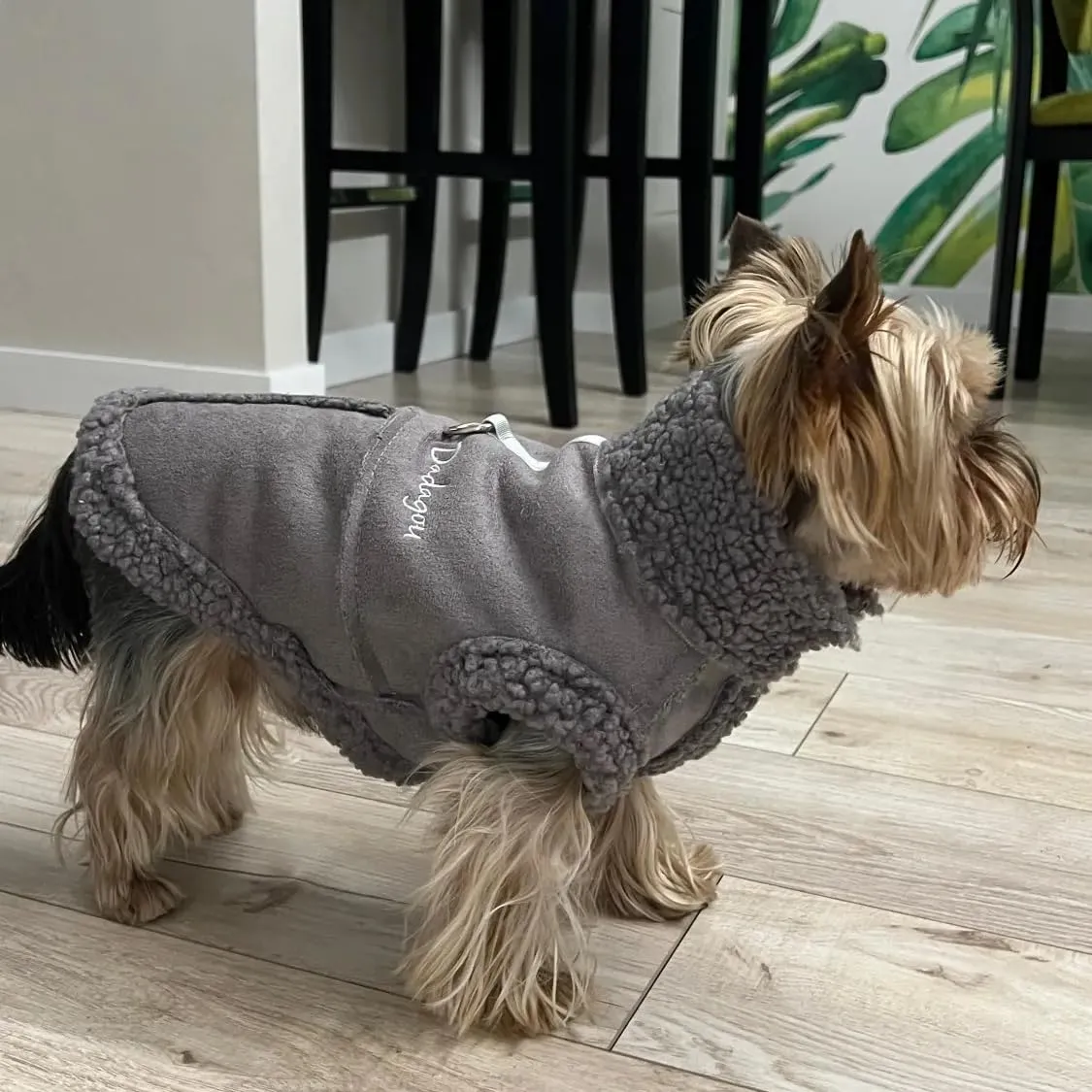 Cappotto Invernale per Cani,Giacca per Cani,Abbigliamento per cani con D Anello,Vestiti Dell'animale Domestico,Giacca per Cani in Morbido pile per Cani di Taglia Piccoli Media e Grande(Grigio,XL) - immagine 6