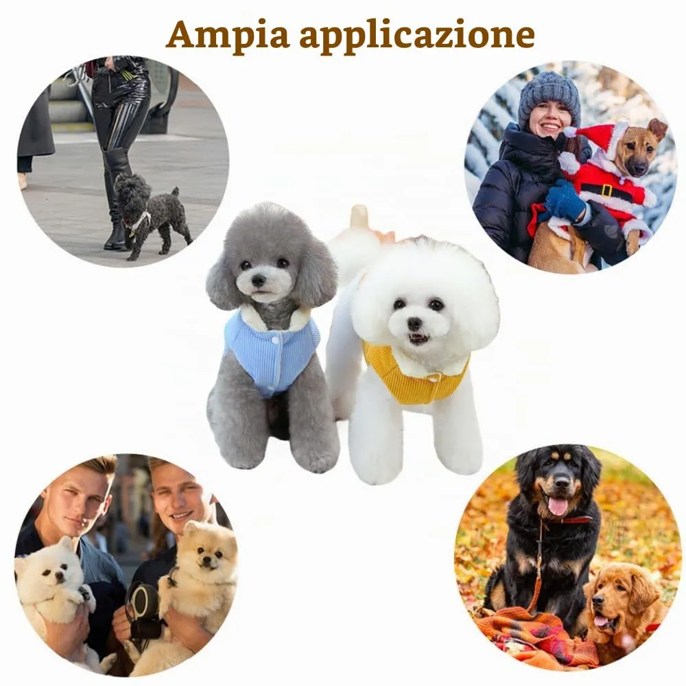 Cappotto Invernale per Cani,Cappotto per Cani con D Anello,Abbigliamento per cani con Fodera in Pile,Velluto Giacca per cani Antivento Abbigliamento per Cani Piccola Taglia Media Grandi(Giallo,L) - immagine 8