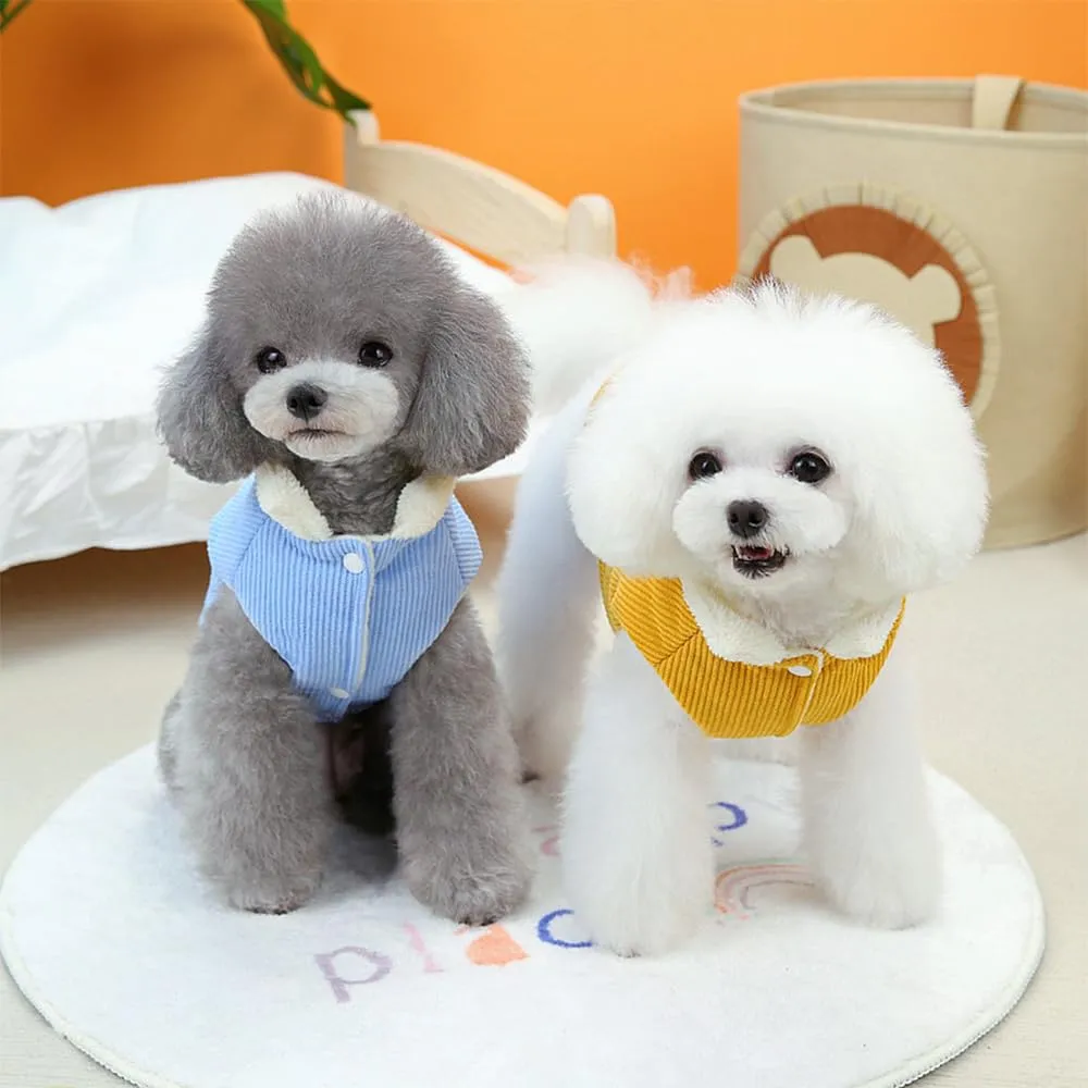 Cappotto Invernale per Cani,Cappotto per Cani con D Anello,Abbigliamento per cani con Fodera in Pile,Velluto Giacca per cani Antivento Abbigliamento per Cani Piccola Taglia Media Grandi(Giallo,L) - immagine 9
