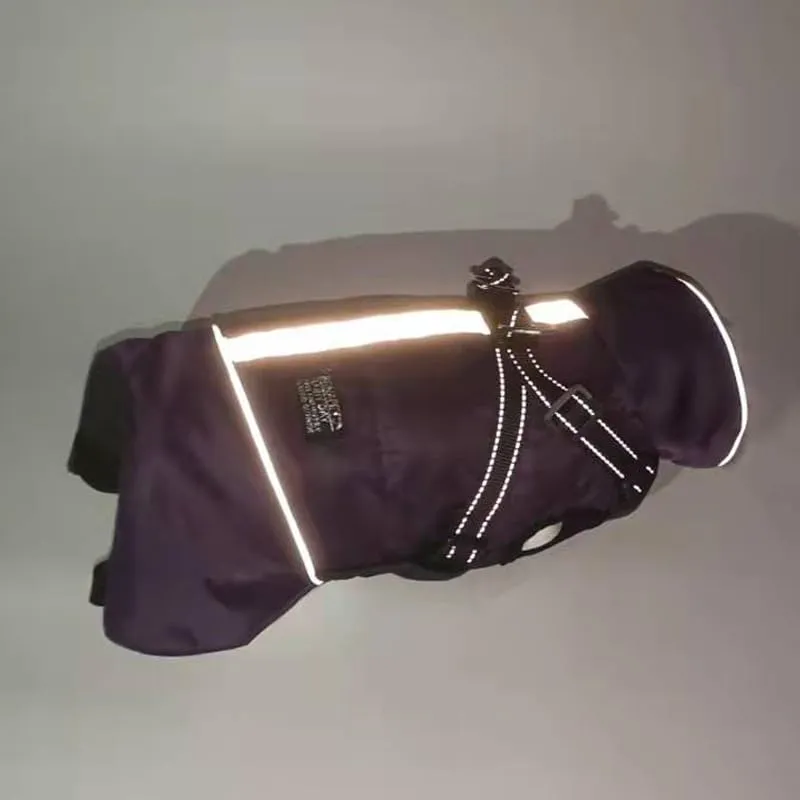 Cappotto Invernale per Cani,Cappotto Impermeabile Cane con Fodera in Pile,Abbigliamento per cani con pettorina,Gilet Riflettente del per Cani Piccola Taglia Media Grandi(Viola,L) - immagine 6