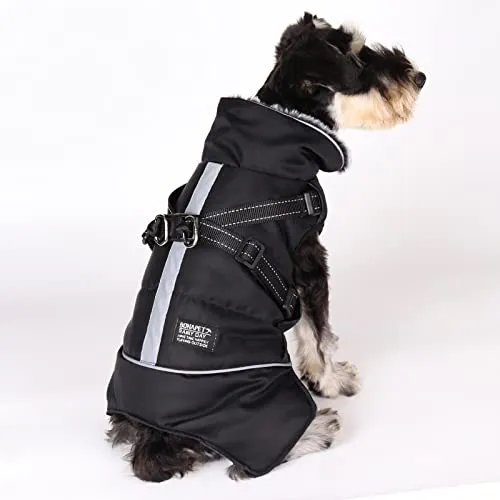 Cappotto Invernale per Cani,Cappotto Impermeabile Cane con Fodera in Pile,Abbigliamento per cani con pettorina,Gilet Riflettente del per Cani Piccola Taglia Media Grandi(Nero,3XL) - immagine 7