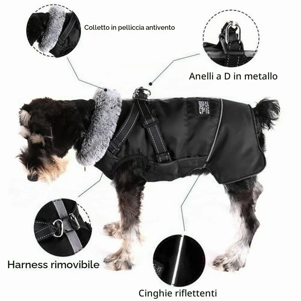 Cappotto Invernale per Cani,Cappotto Impermeabile Cane con Fodera in Pile,Abbigliamento per cani con pettorina,Gilet Riflettente del per Cani Piccola Taglia Media Grandi(Nero,L) - immagine 2