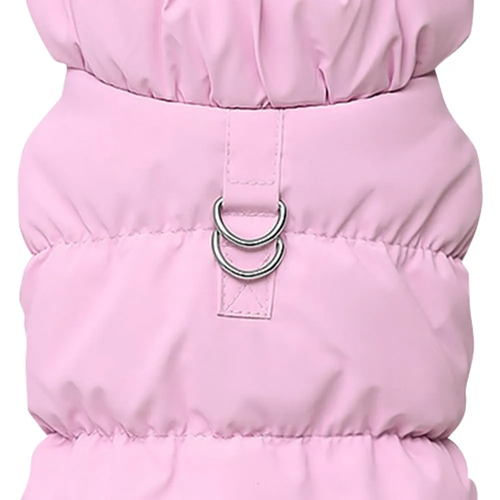Cappotto Invernale per Cani, Giacca Impermeabile Antivento Caldo per Cane,Cappotto Cane in Pile,Abbigliamento per Cani con anello a D,Vestiti per Cani di Taglia Piccola,Media a Grande(rosa, XXL) - immagine 2