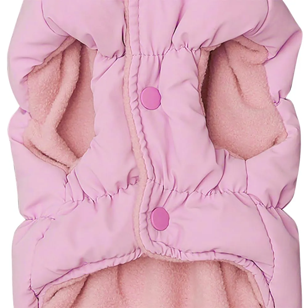 Cappotto Invernale per Cani, Giacca Impermeabile Antivento Caldo per Cane,Cappotto Cane in Pile,Abbigliamento per Cani con anello a D,Vestiti per Cani di Taglia Piccola,Media a Grande(rosa, XXL) - immagine 3