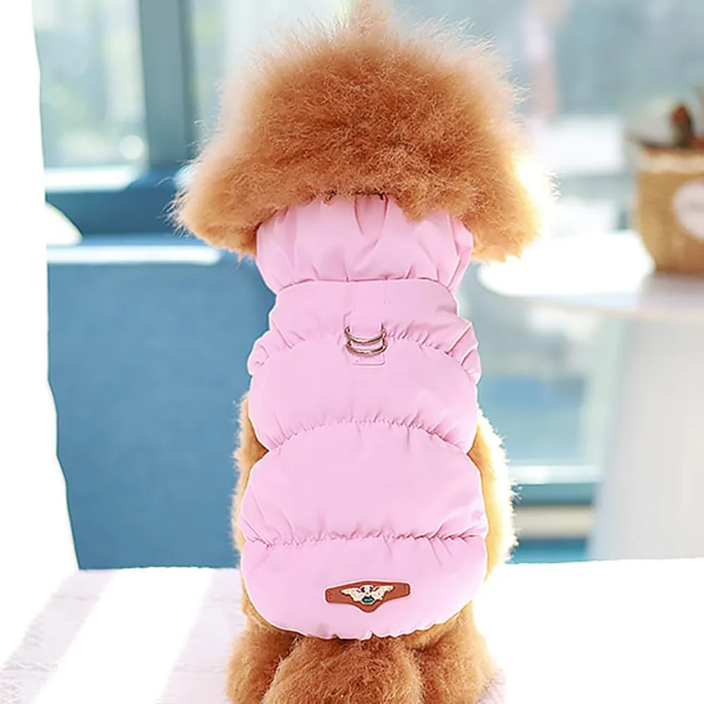Cappotto Invernale per Cani, Giacca Impermeabile Antivento Caldo per Cane,Cappotto Cane in Pile,Abbigliamento per Cani con anello a D,Vestiti per Cani di Taglia Piccola,Media a Grande(rosa, XXL) - immagine 6