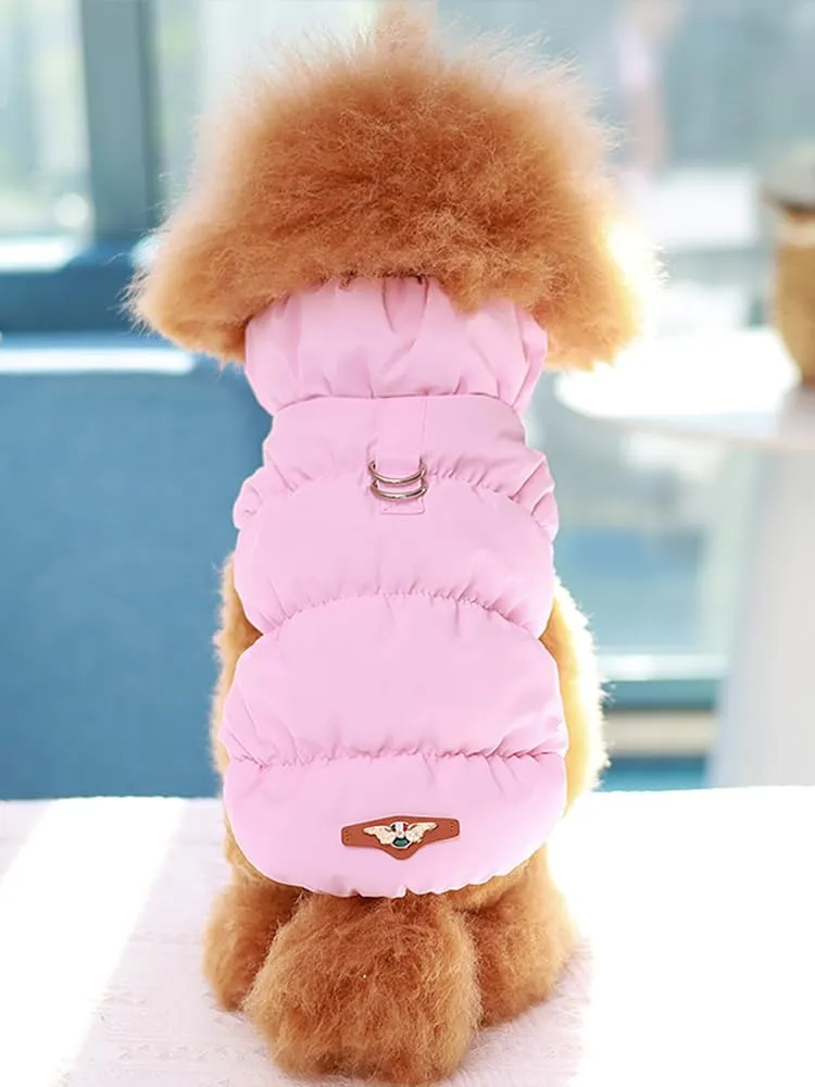 Cappotto Invernale per Cani, Giacca Impermeabile Antivento Caldo per Cane,Cappotto Cane in Pile,Abbigliamento per Cani con anello a D,Vestiti per Cani di Taglia Piccola,Media a Grande(rosa,XS) - immagine 6