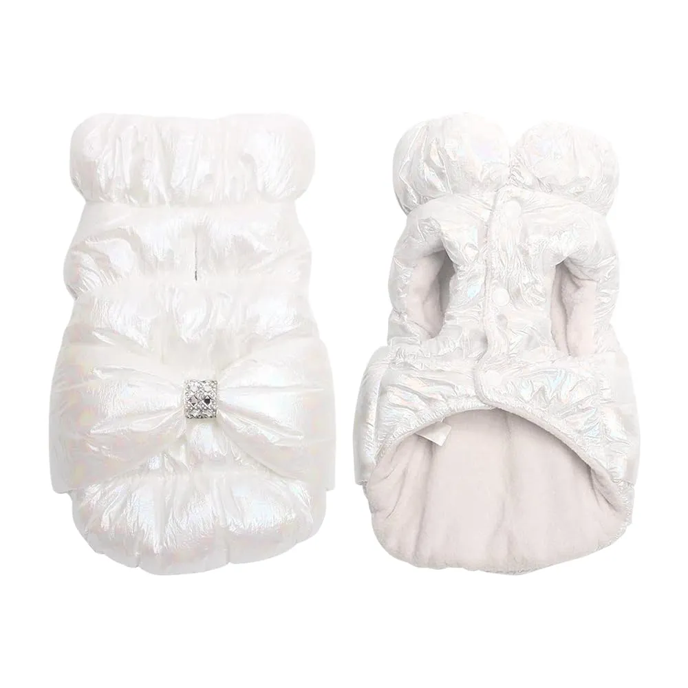 Cappotto Invernale per Cani,Giacca Impermeabile Caldo per Cane Antivento,Cappotto Cane in Pile,Abbigliamento per Cani,Vestiti per Cani di Taglia Piccola,Media e Grande(Bianco,M) - immagine 1