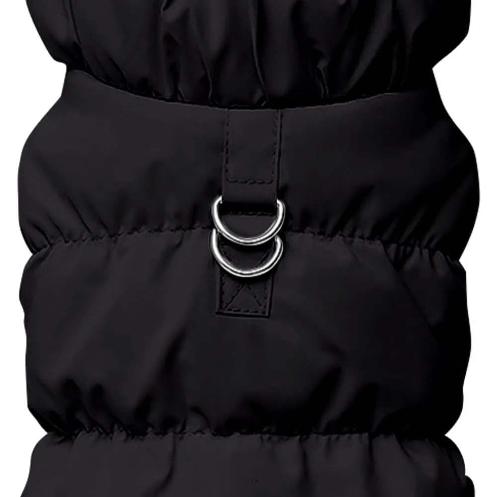 Cappotto Invernale per Cani, Giacca Impermeabile Antivento Caldo per Cane,Cappotto Cane in Pile,Abbigliamento per Cani con anello a D,Vestiti per Cani di Taglia Piccola,Media Grande rosso(nero M) - immagine 2