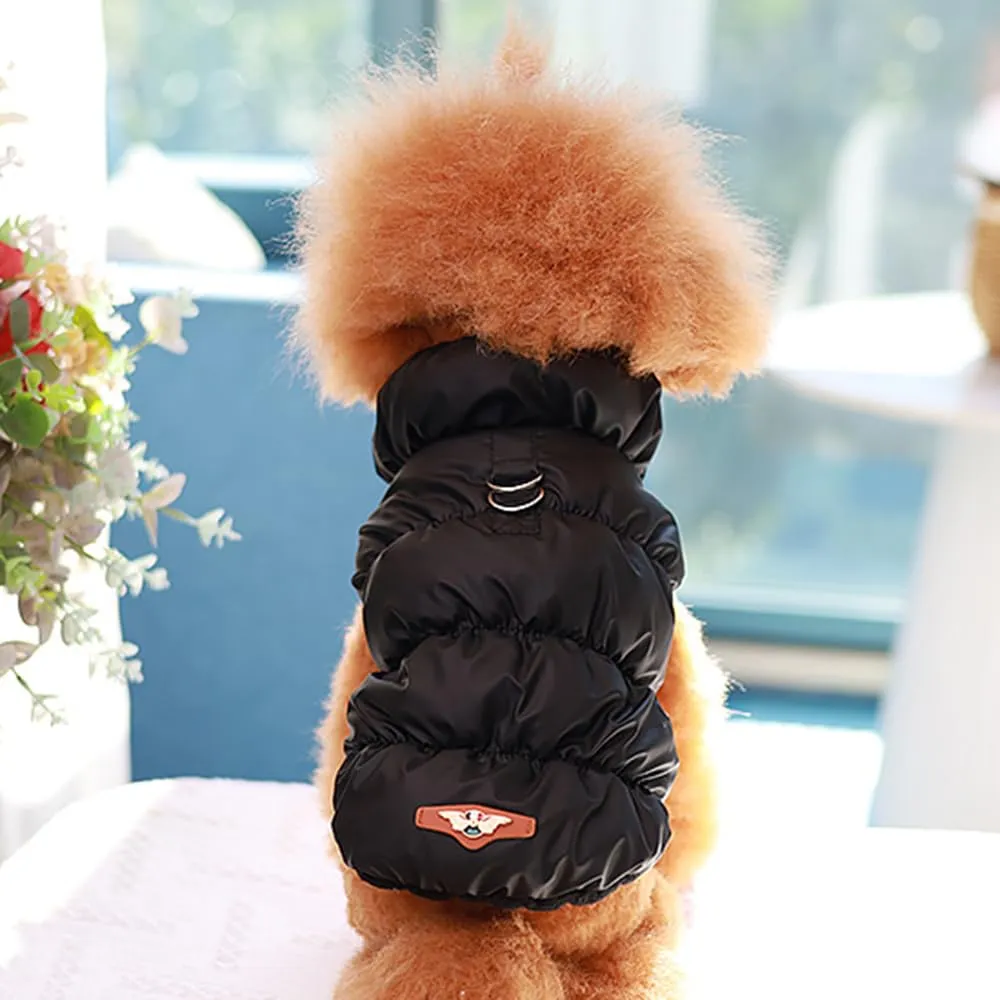 Cappotto Invernale per Cani, Giacca Impermeabile Antivento Caldo per Cane,Cappotto Cane in Pile,Abbigliamento per Cani con anello a D,Vestiti per Cani di Taglia Piccola,Media Grande rosso(nero M) - immagine 6