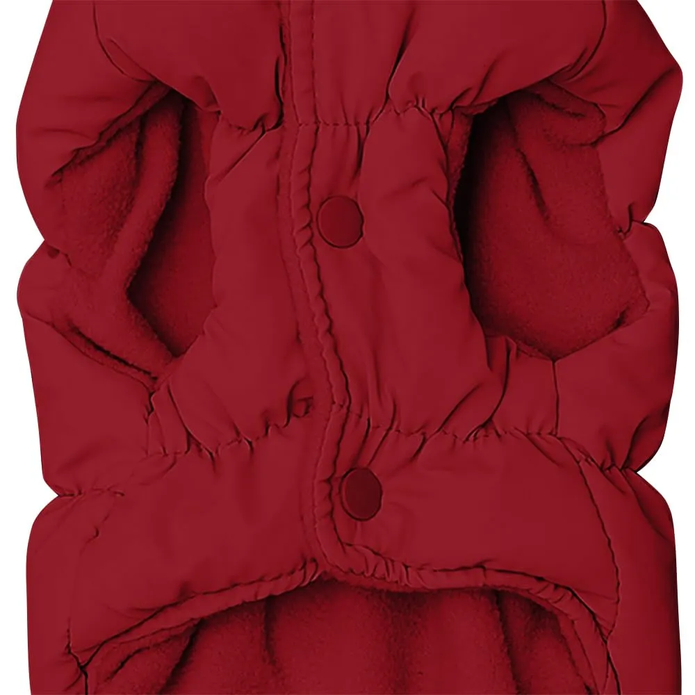 Cappotto Invernale per Cani, Giacca Impermeabile Antivento Caldo per Cane,Cappotto Cane in Pile,Abbigliamento per Cani con anello a D,Vestiti per Cani di Taglia Piccola,Media Grande rosso intenso 2X L - immagine 3