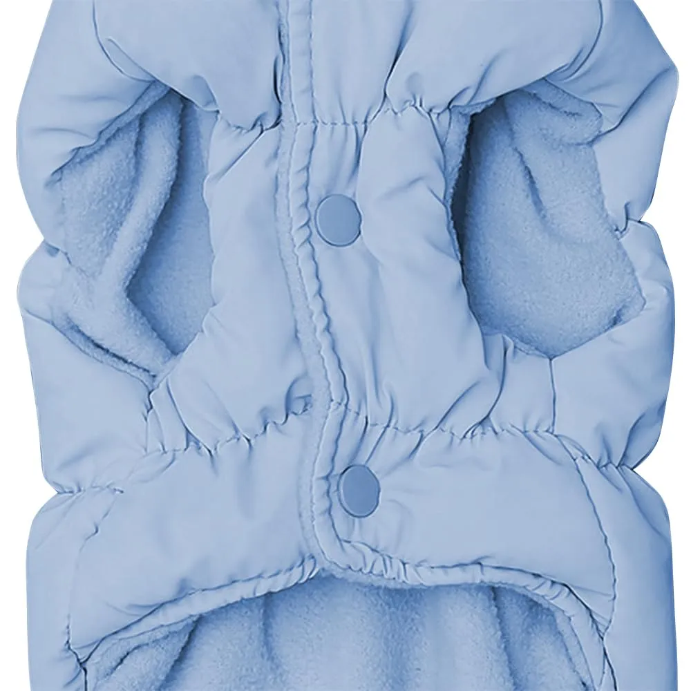 Cappotto Invernale per Cani, Giacca Impermeabile Antivento Caldo per Cane,Cappotto Cane in Pile,Abbigliamento per Cani con anello a D,Vestiti per Cani di Taglia Piccola,Media e Grande(Azzurro,L) - immagine 3