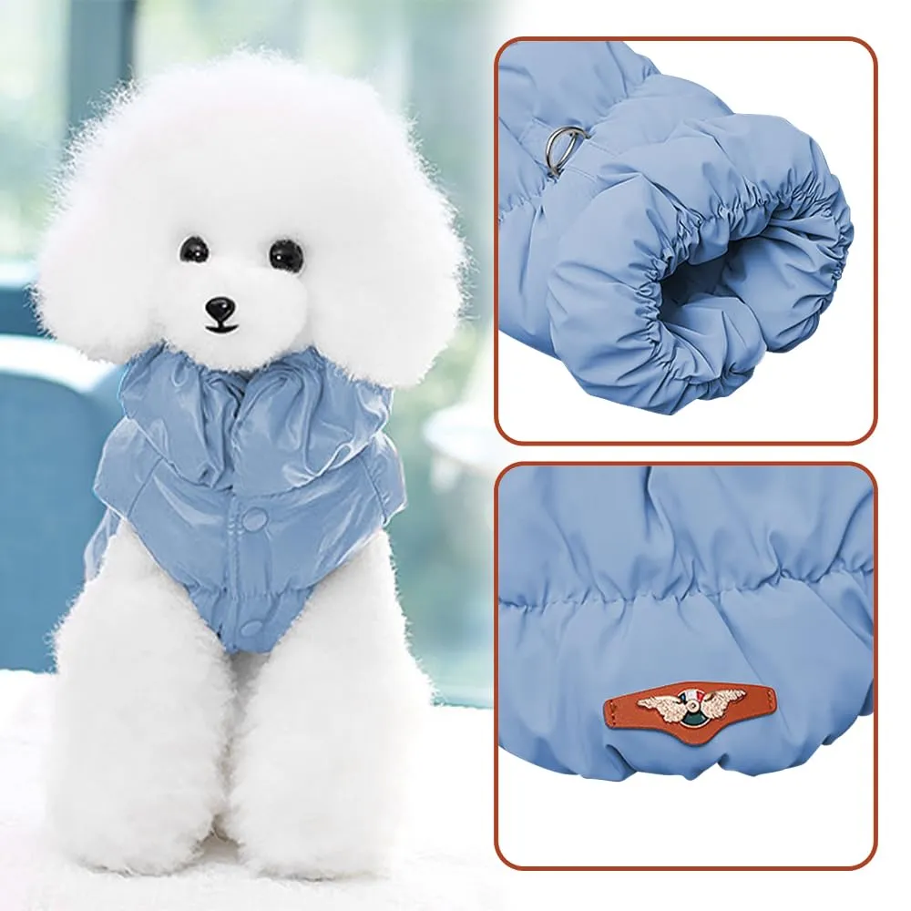 Cappotto Invernale per Cani, Giacca Impermeabile Antivento Caldo per Cane,Cappotto Cane in Pile,Abbigliamento per Cani con anello a D,Vestiti per Cani di Taglia Piccola,Media e Grande(Azzurro,L) - immagine 5