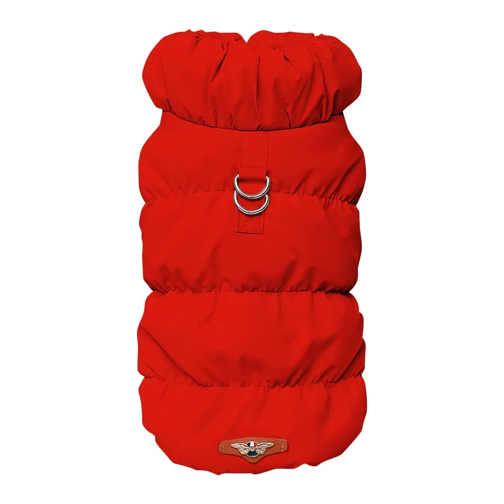 Cappotto Invernale per Cani, Giacca Impermeabile Antivento Caldo per Cane,Cappotto Cane in Pile,Abbigliamento per Cani con anello a D,Vestiti per Cani di Taglia Piccola,Media e Grande (rosso,S) - immagine 7