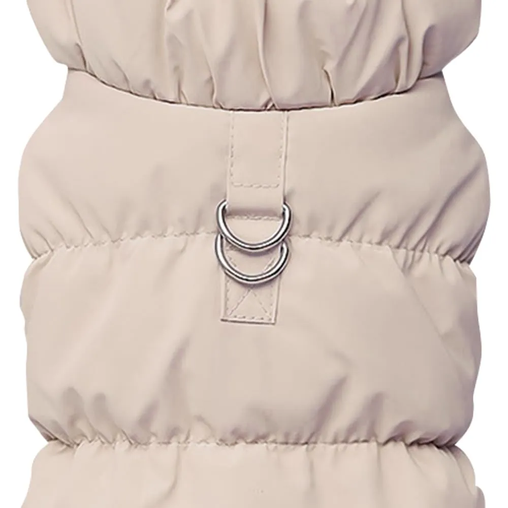 Cappotto Invernale per Cani, Giacca Impermeabile Antivento Caldo per Cane,Cappotto Cane in Pile,Abbigliamento per Cani con anello a D,Vestiti per Cani di Taglia Piccola,Media e Grande(beige, M) - immagine 2