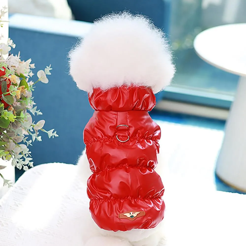 Cappotto Invernale per Cani, Giacca Impermeabile Antivento Caldo per Cane,Cappotto Cane in Pile,Abbigliamento per Cani con anello a D,Vestiti per Cani di Taglia Piccola,Media e Grande (rosso, XL) - immagine 6