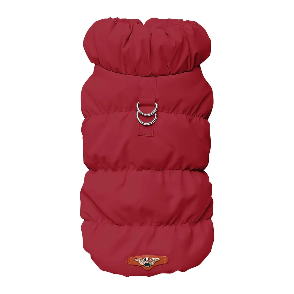 Cappotto Invernale per Cani, Giacca Impermeabile Antivento Caldo per Cane,Cappotto Cane in Pile,Abbigliamento per Cani con anello a D,Vestiti per Cani di Taglia Piccola,Media Grande rosso intenso XS - immagine 1