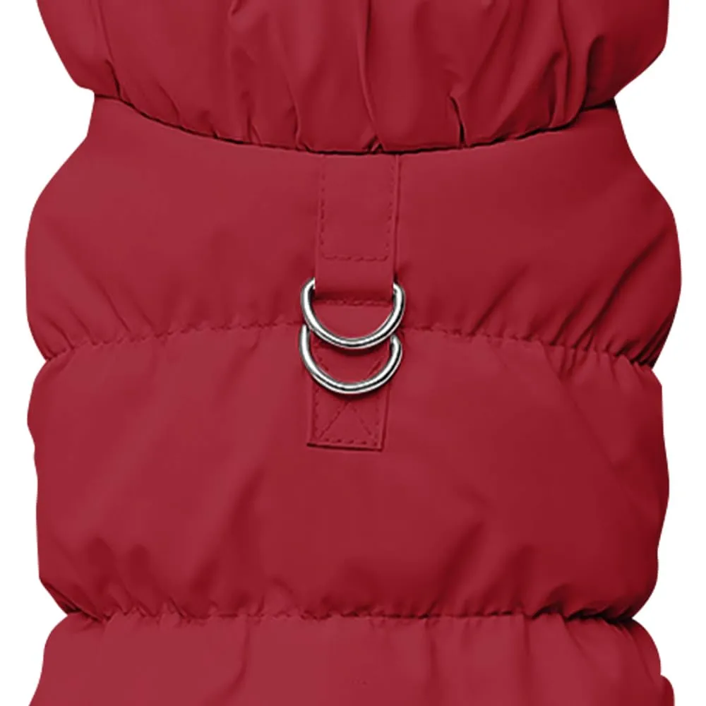 Cappotto Invernale per Cani, Giacca Impermeabile Antivento Caldo per Cane,Cappotto Cane in Pile,Abbigliamento per Cani con anello a D,Vestiti per Cani di Taglia Piccola,Media Grande rosso intenso XS - immagine 2