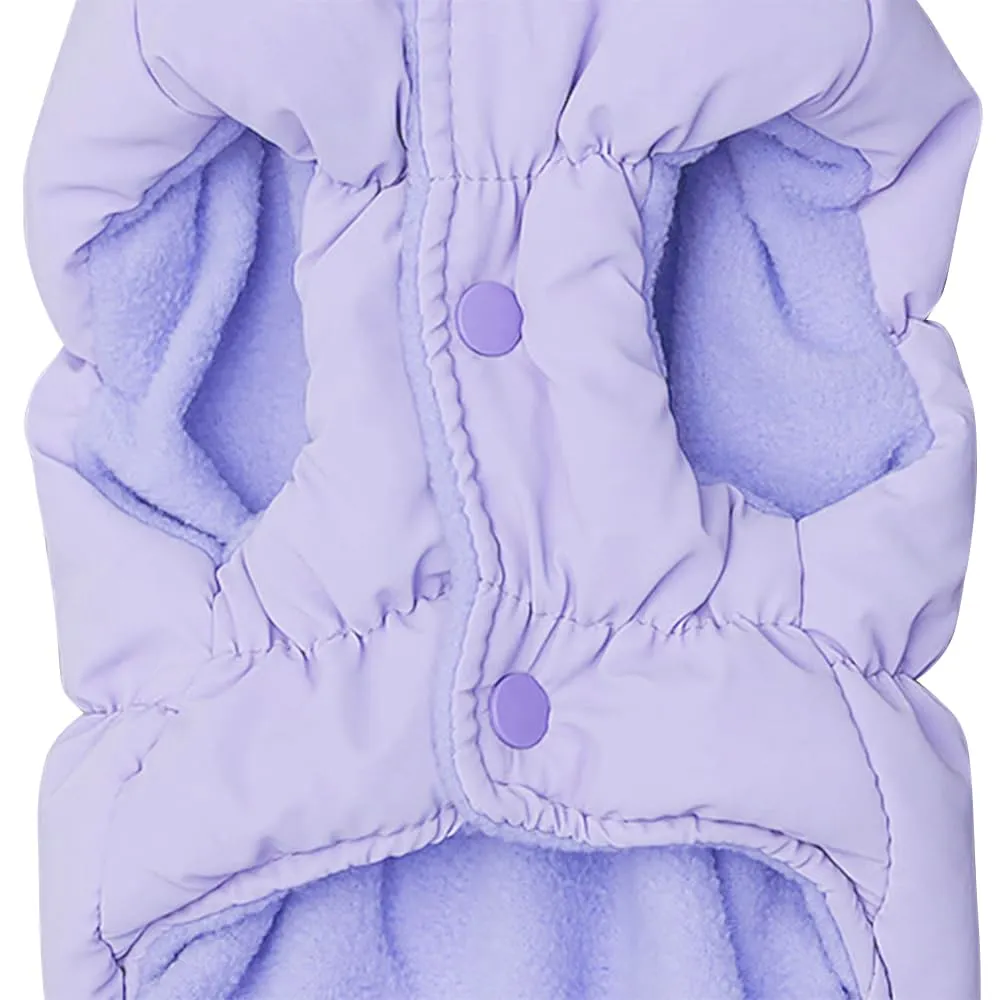 Cappotto Invernale per Cani, Giacca Impermeabile Antivento Caldo per Cane,Cappotto Cane in Pile,Abbigliamento per Cani con anello a D,Vestiti per Cani di Taglia Piccola,Media e Grande viola chiaro,XL - immagine 3