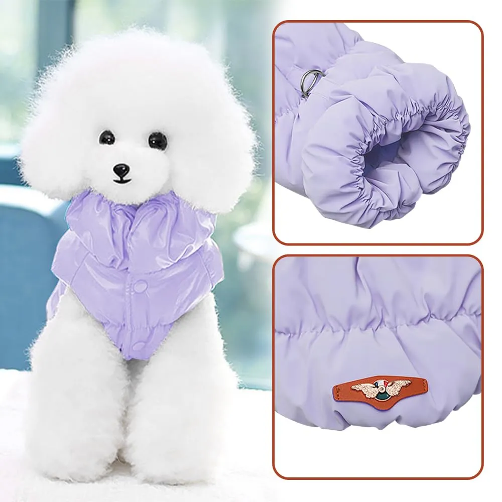 Cappotto Invernale per Cani, Giacca Impermeabile Antivento Caldo per Cane,Cappotto Cane in Pile,Abbigliamento per Cani con anello a D,Vestiti per Cani di Taglia Piccola,Media e Grande viola chiaro,XL - immagine 6